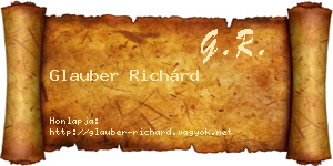 Glauber Richárd névjegykártya